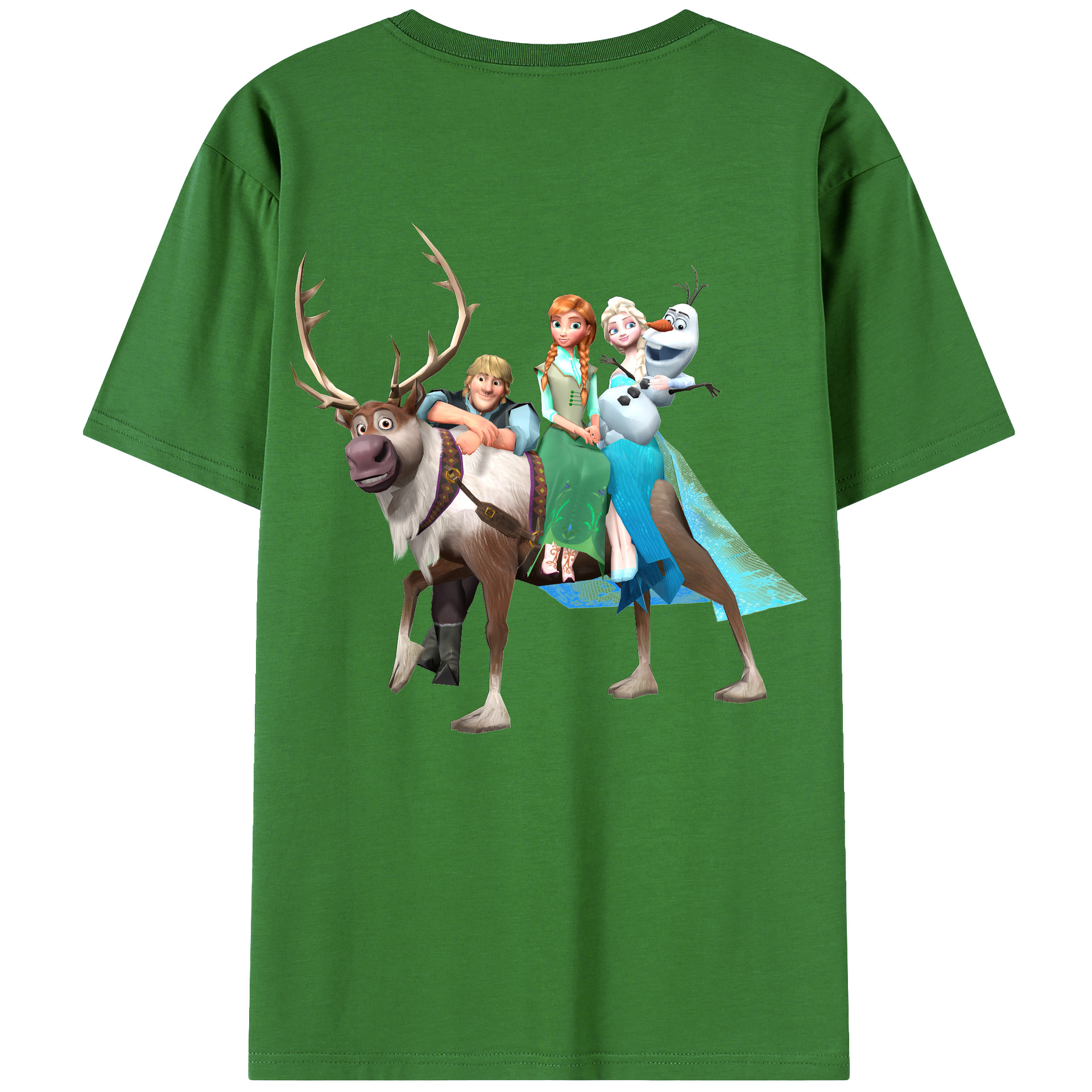 （画像用） アナと雪の女王 アンナ エルサ Frozen Anna Elsa レディース半袖Tシャツ(バックプリント)